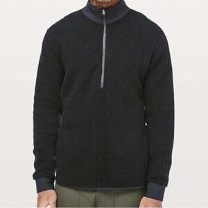 Lululemon Tundra Trek wool jacket 1/2 Zip Black Size Medium